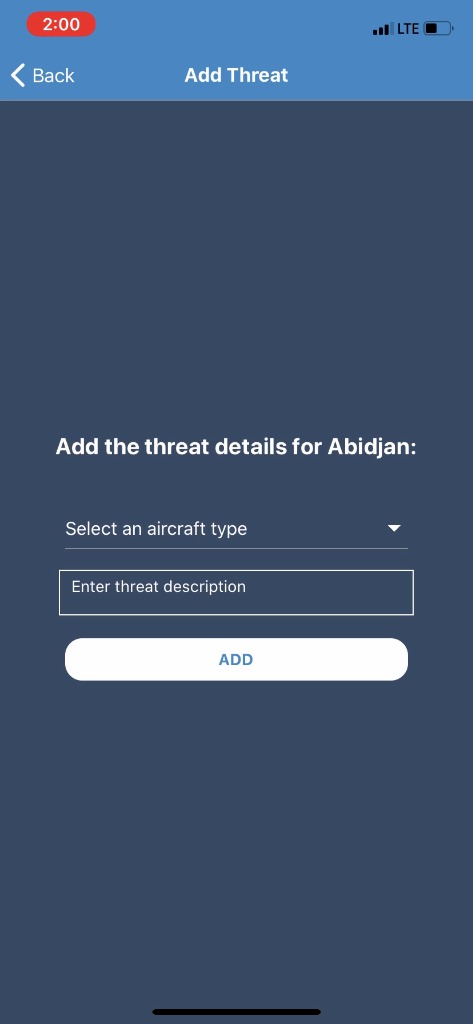 ThreatForward Add Threat for Abidjan