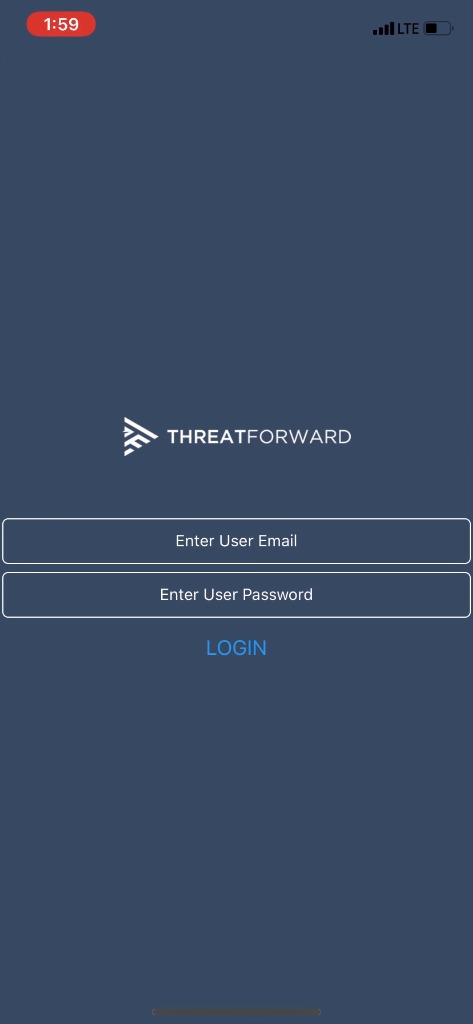 ThreatForward Login Screen